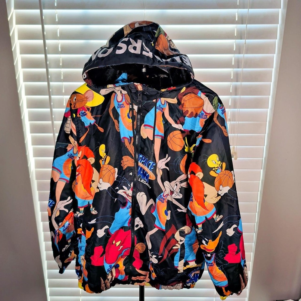 Members Only Space Jam A New Legacy Looney Tunes all over print windbreaker M